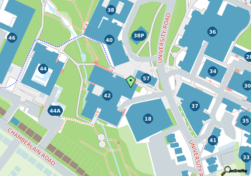 map showinglocation of point of service