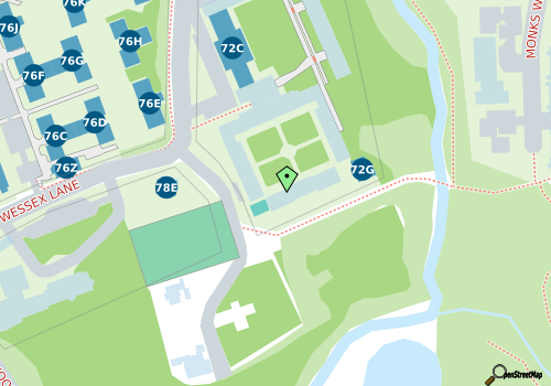 map showing entrance location