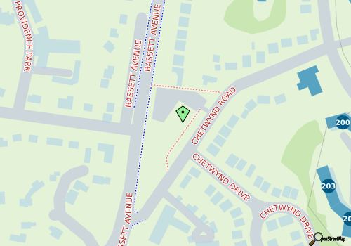 map showinglocation of point of service